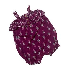 Carters Romper Pineapples Purple Pink Baby Girl 6 months